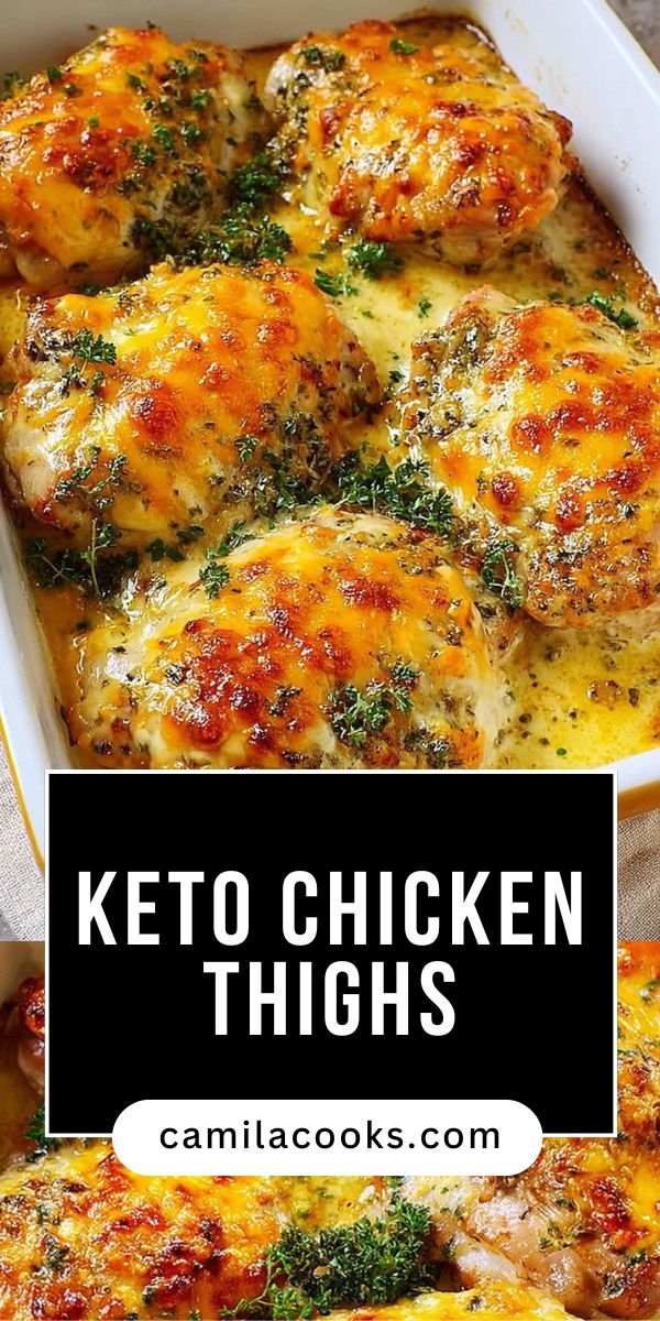 Keto Baked Cheesy Ranch Chicken Thighs Recipe save this recipe