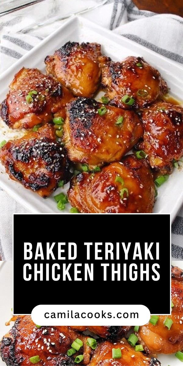 Oven Baked Teriyaki Chicken Thighs with Sticky Homemade Sauce save this recipe