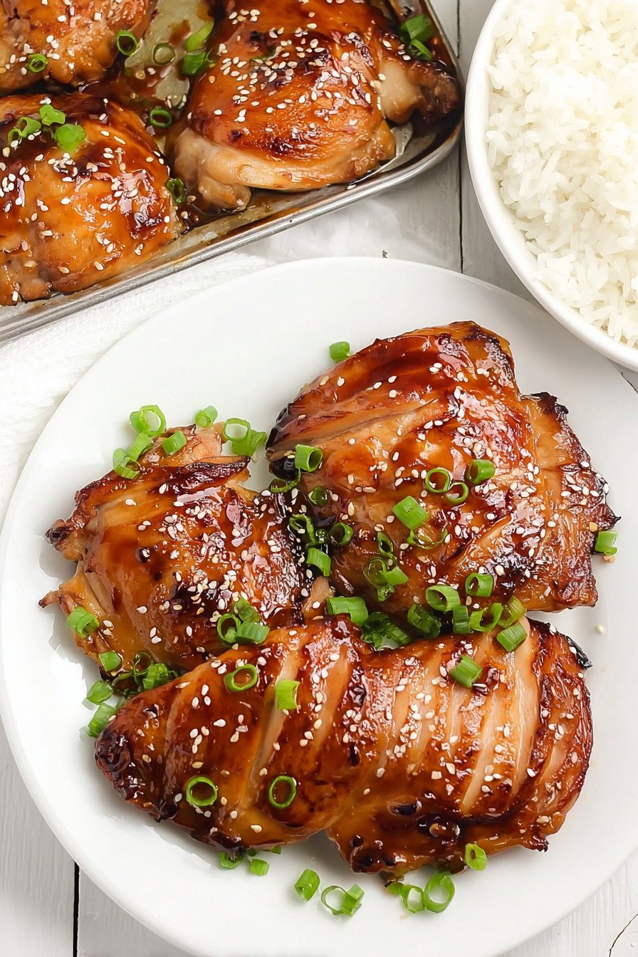 Oven Baked Teriyaki Chicken Thighs with Sticky Homemade Sauce final result