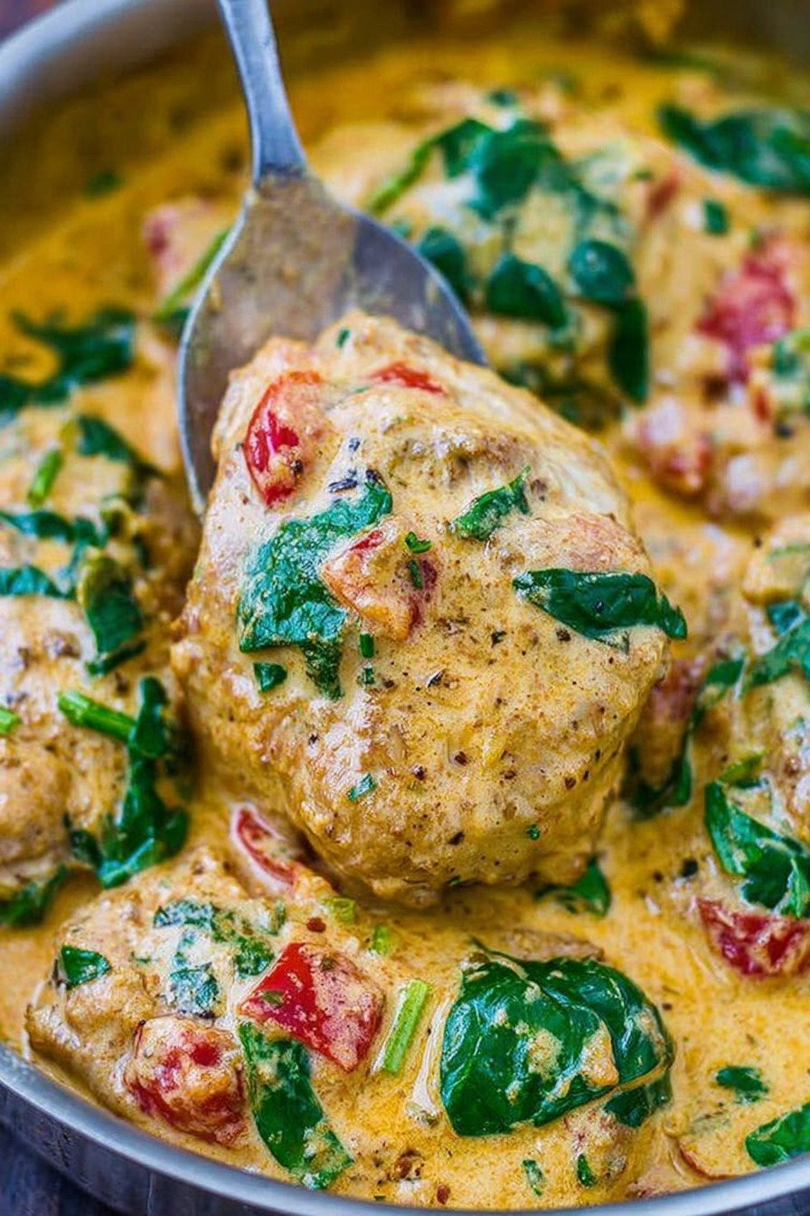 Creamy Chicken Thighs with Spinach Parmesan Sauce recipe tips