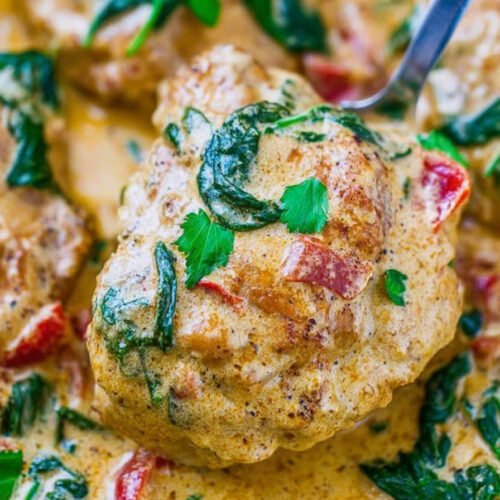 Creamy Chicken Thighs with Spinach Parmesan Sauce extra recipe photo