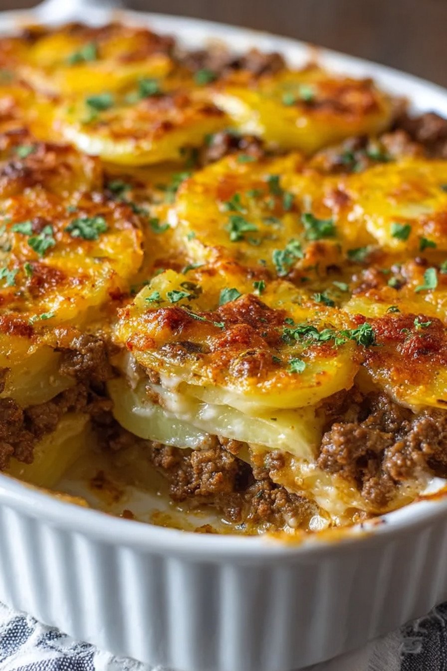 Cheesy Hamburger Potato Casserole extra recipe photo
