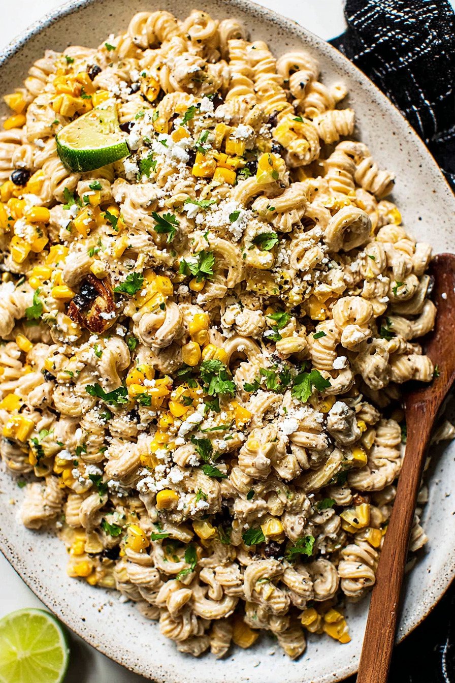 20-Minute Creamy Street Corn Pasta Salad recipe tips