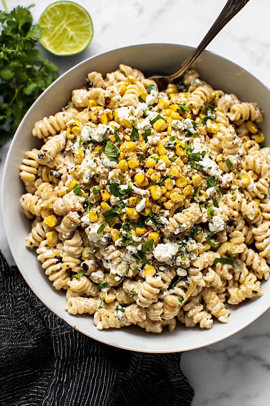 20-Minute Creamy Street Corn Pasta Salad final result
