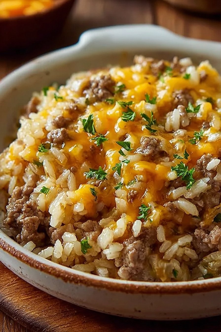 A Comforting Classic: Cheesy Hamburger Rice Casserole extra recipe photo