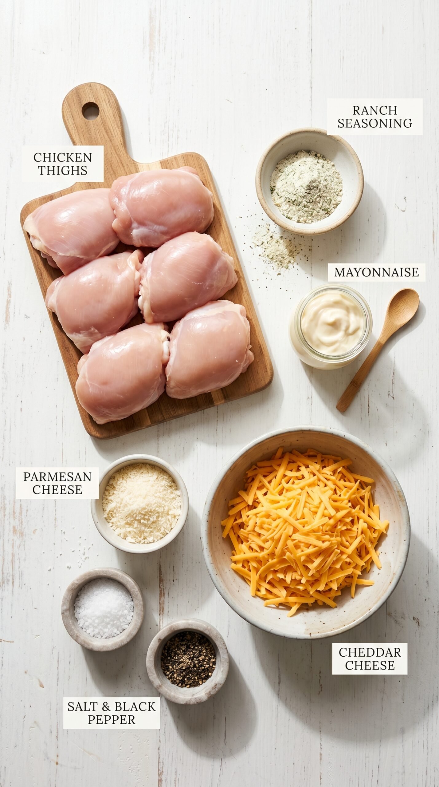 Keto Baked Cheesy Ranch Chicken Thighs Recipe recipe ingredients