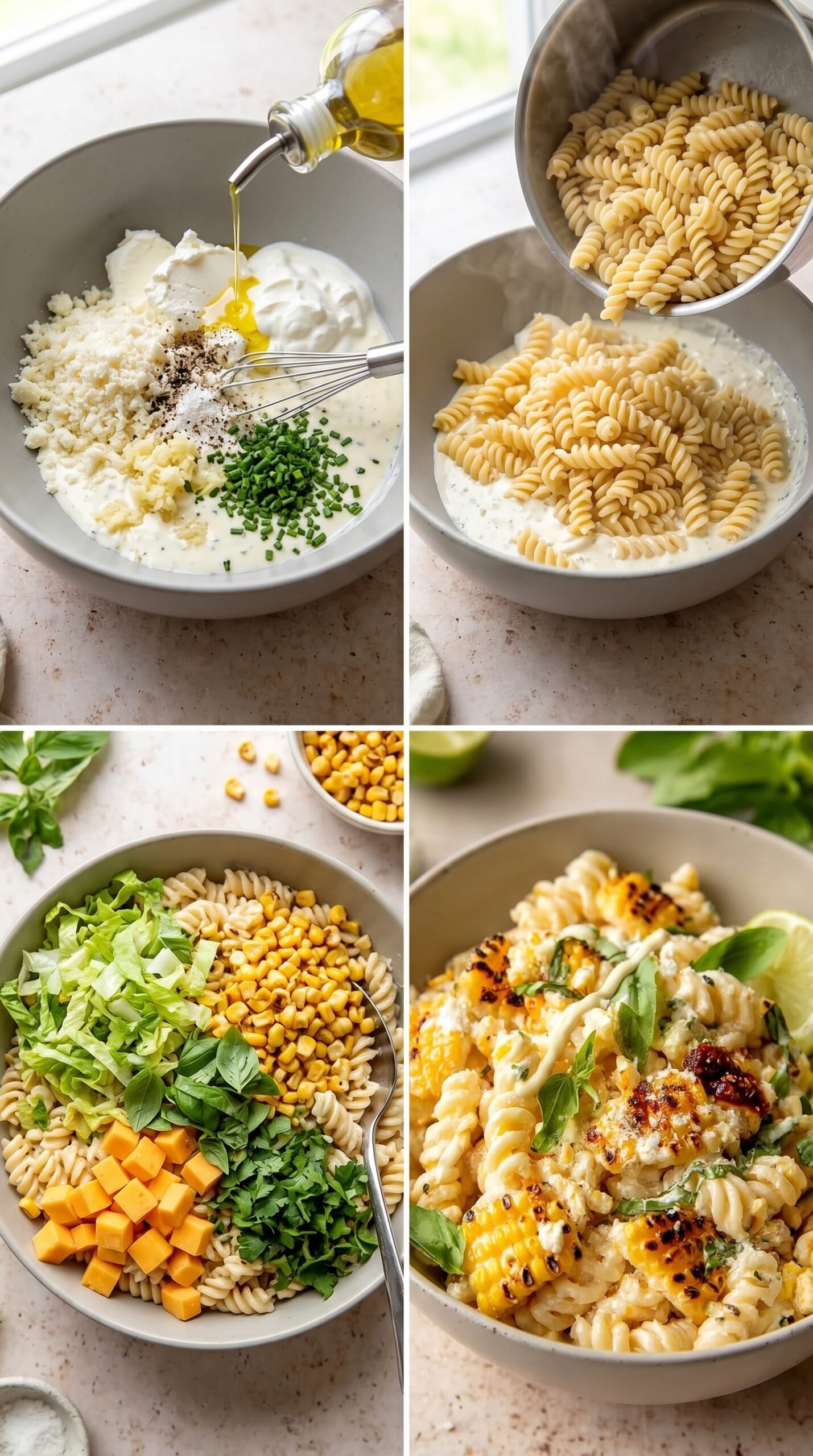 Creamy Street Corn Pasta Salad recipe instructions