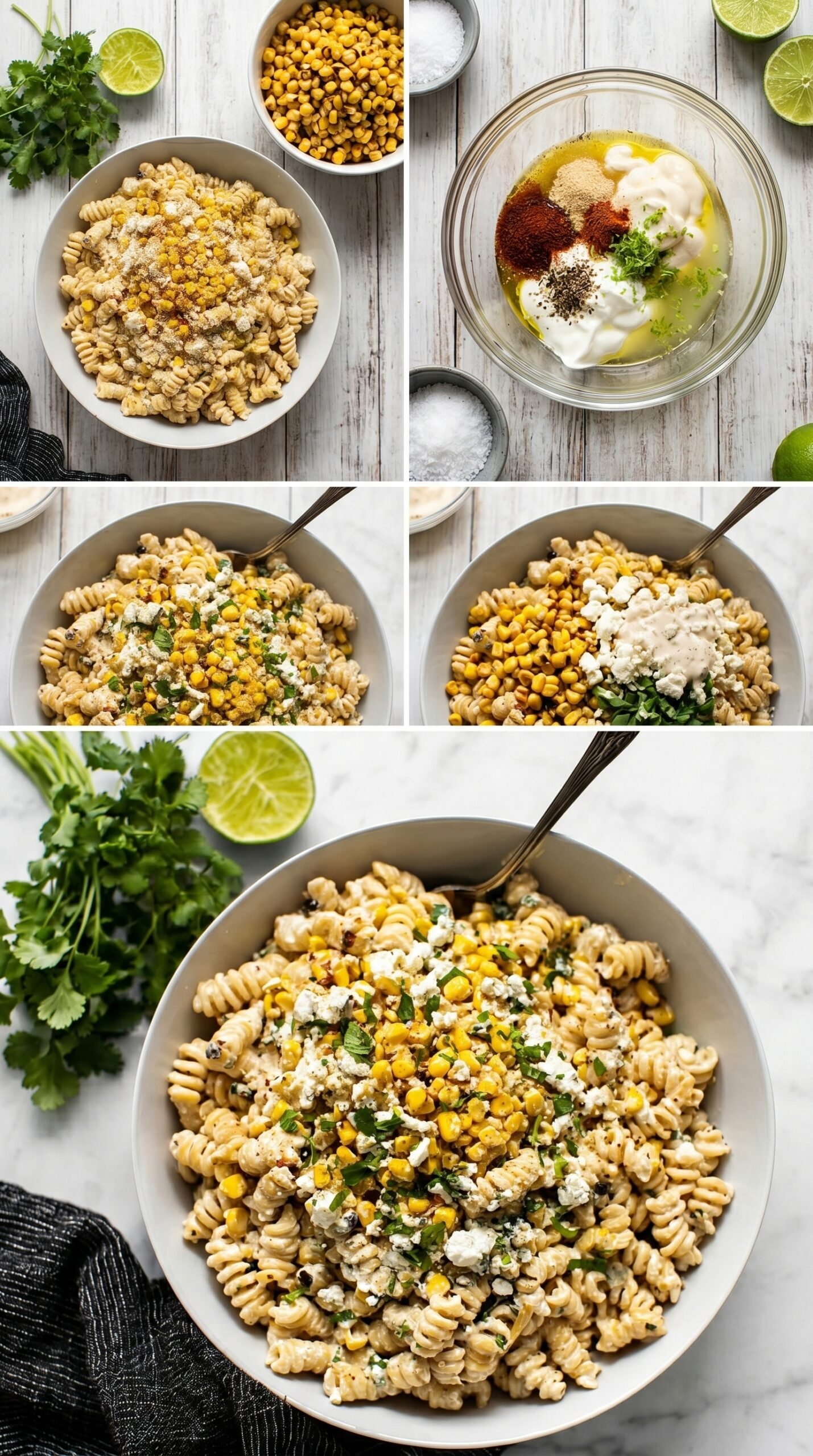 20-Minute Creamy Street Corn Pasta Salad recipe instructions