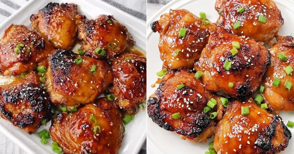 Oven Baked Teriyaki Chicken Thighs with Sticky Homemade Sauce recipe photo