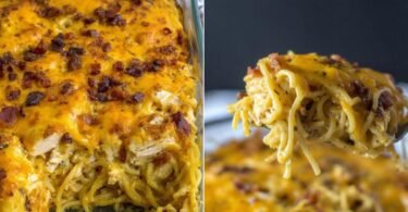 Cheesy Crack Chicken Spaghetti Bake recipe photo