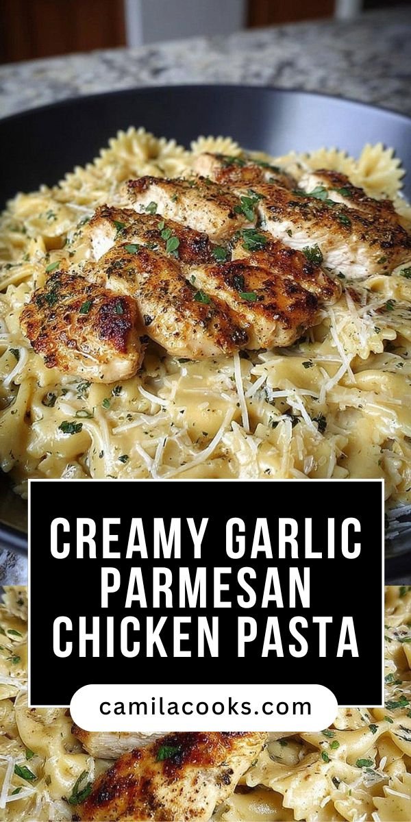 Creamy Garlic Parmesan Chicken Pasta save this recipe