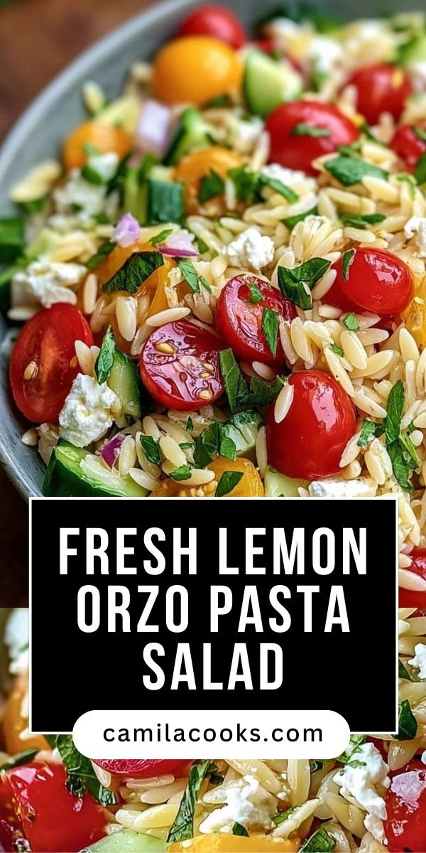 Easy Lemon Orzo Pasta Salad Recipe – A Fresh & Irresistible Delight save this recipe