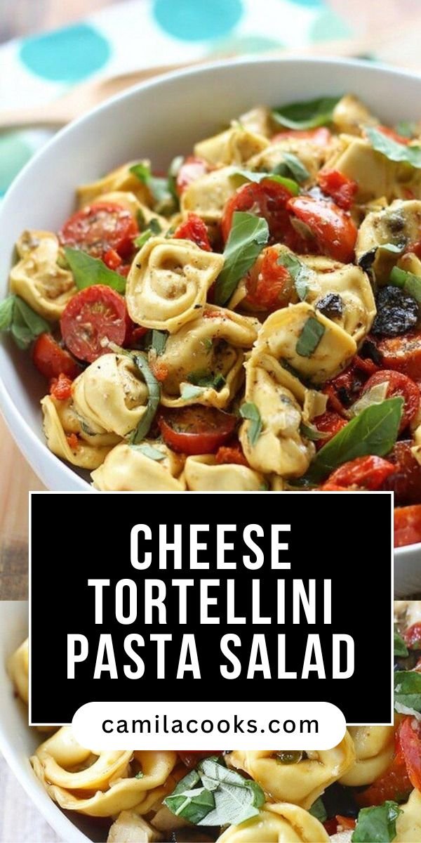 Yummy Roasted Red Pepper and Parmesan Tortellini Salad save this recipe