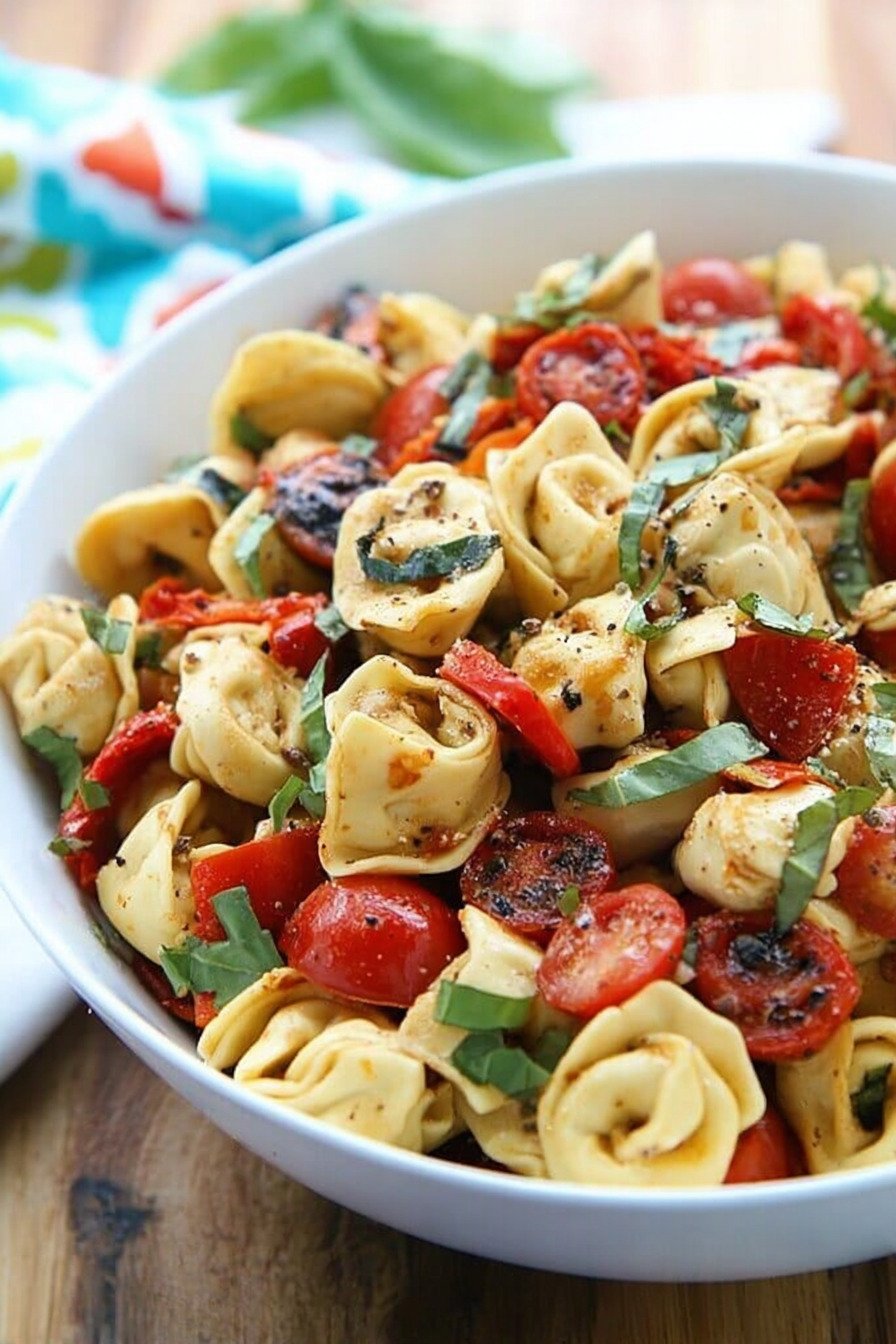 Yummy Roasted Red Pepper and Parmesan Tortellini Salad extra recipe photo