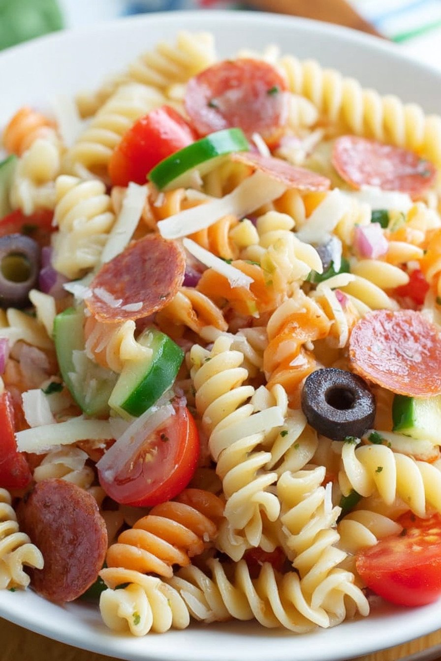 Italian Pasta Salad with Pepperoni final result