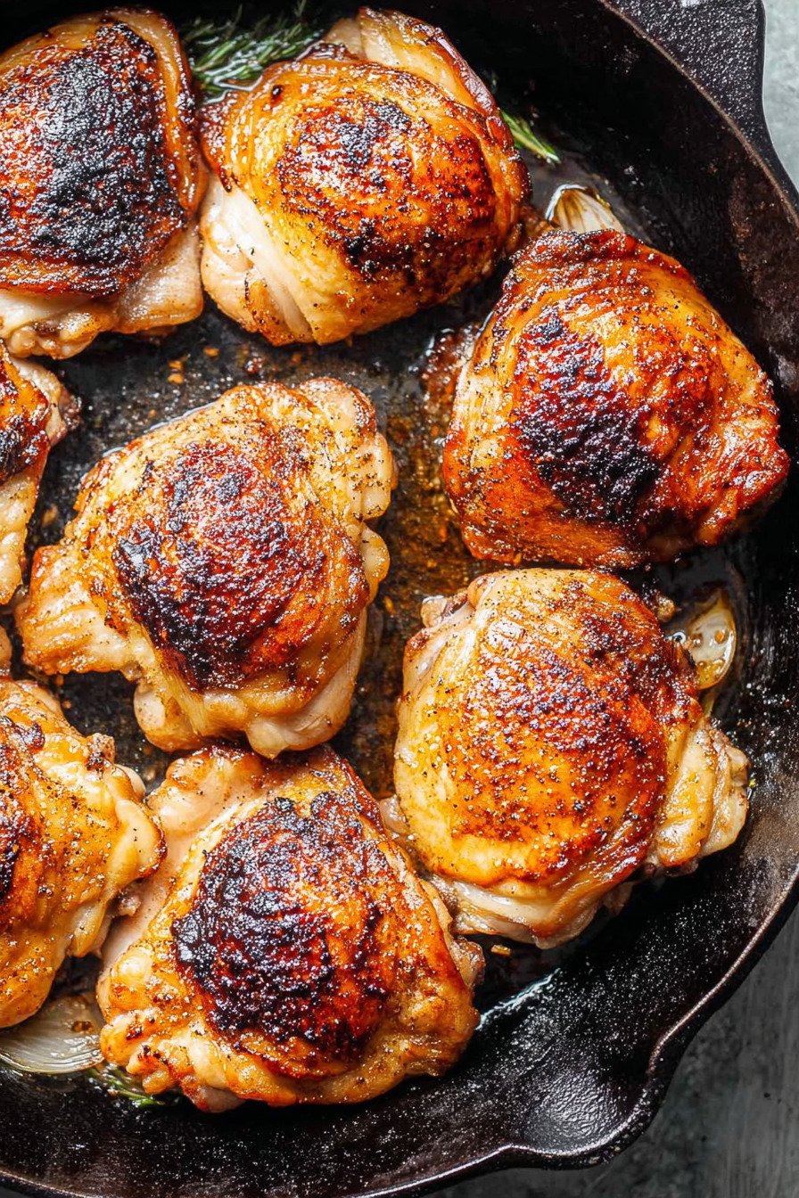 Cast Iron Chicken Thighs with Crispy Skin extra recipe photo