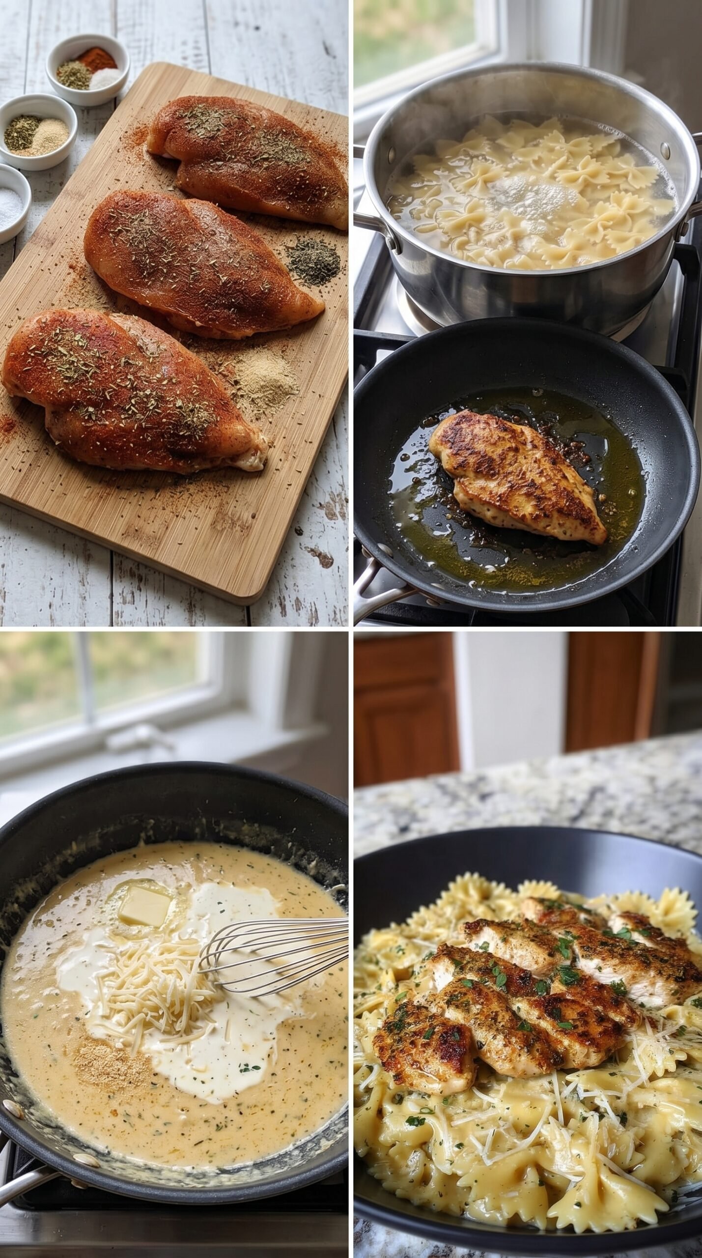 Creamy Garlic Parmesan Chicken Pasta recipe instructions