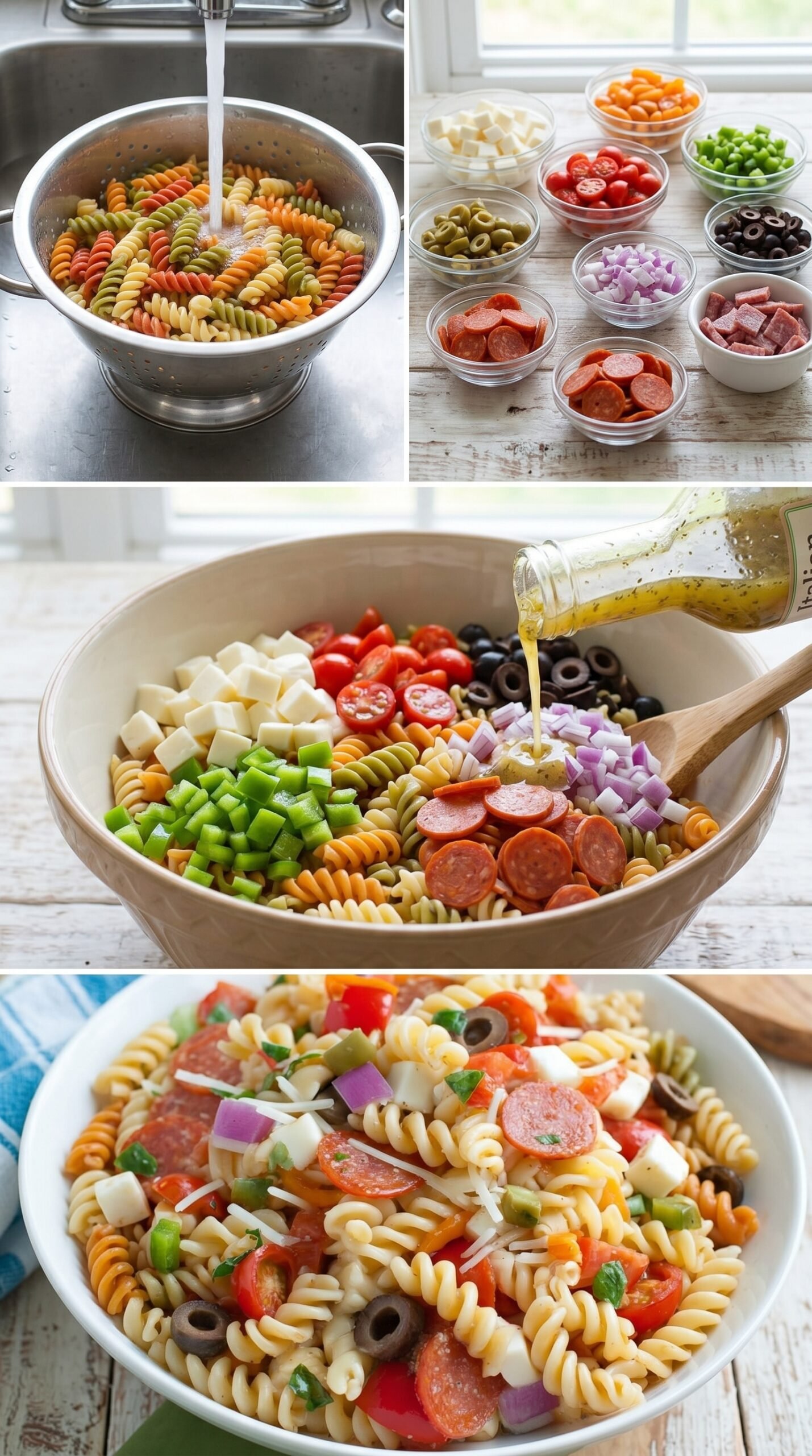 Italian Pasta Salad with Pepperoni recipe instructions