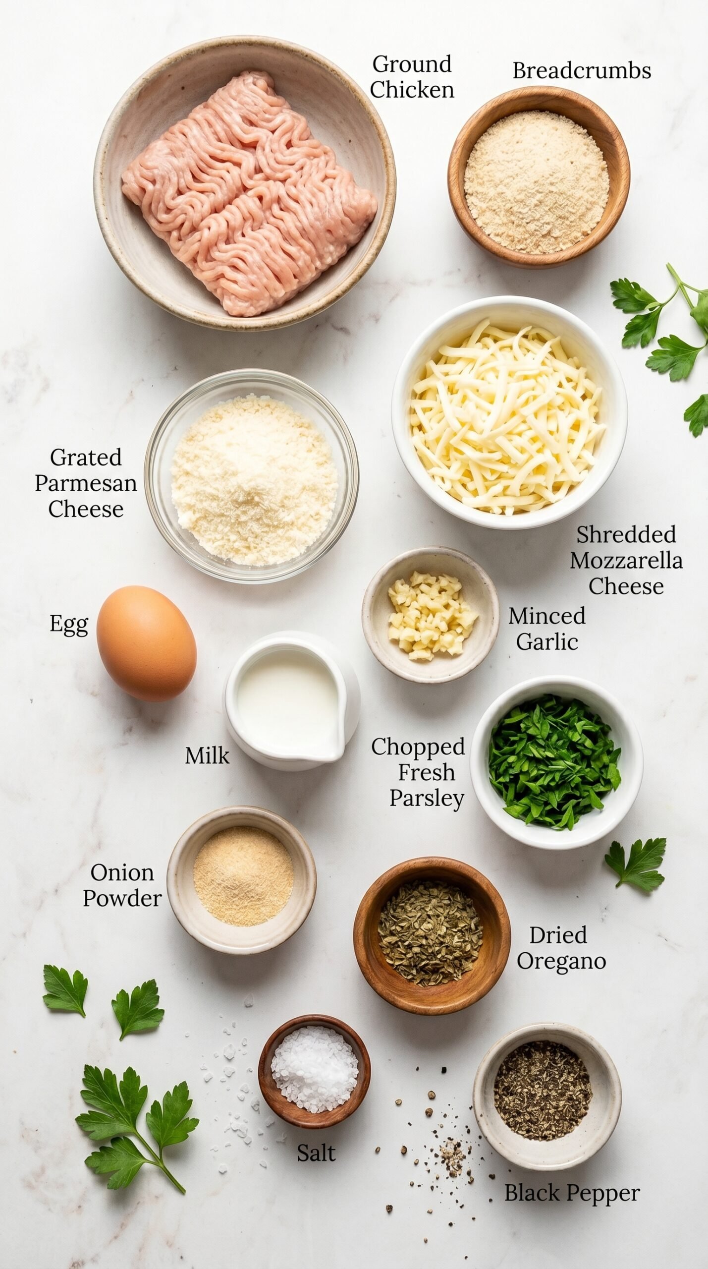Melt-in-Your-Mouth Garlic Parmesan Chicken Meatloaf recipe ingredients