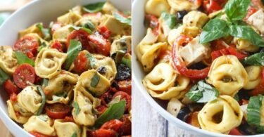 Yummy Roasted Red Pepper and Parmesan Tortellini Salad recipe photo