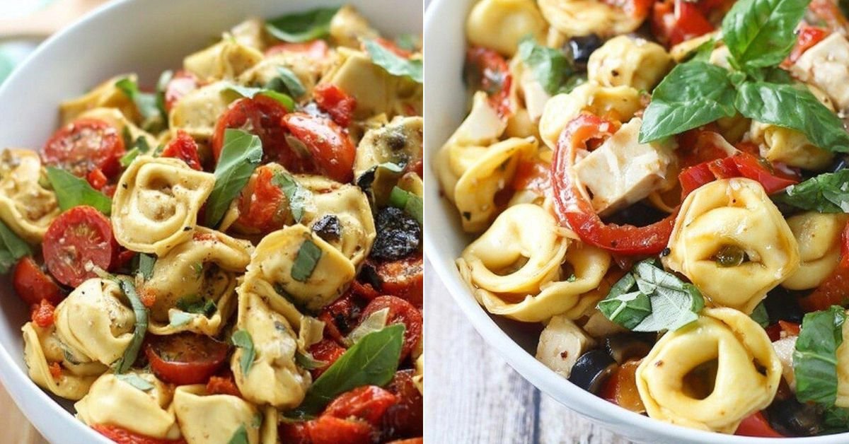 Yummy Roasted Red Pepper and Parmesan Tortellini Salad recipe photo