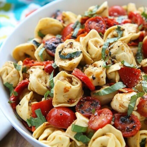 Yummy Roasted Red Pepper and Parmesan Tortellini Salad extra recipe photo