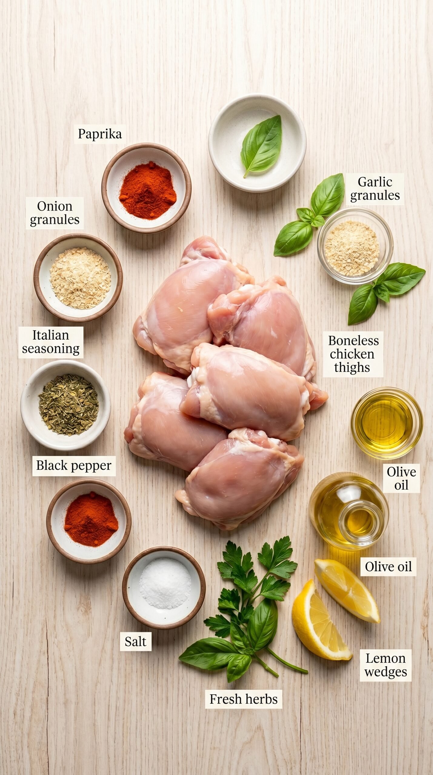 Pan Seared Boneless Chicken Thighs recipe ingredients