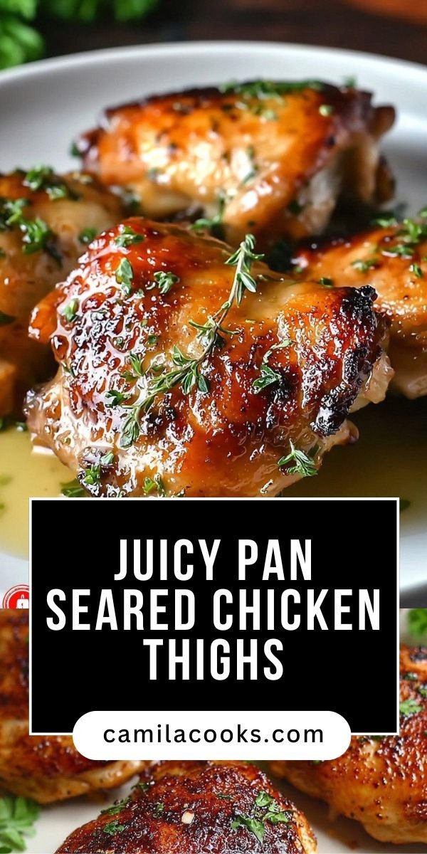 Pan Seared Boneless Chicken Thighs save this recipe
